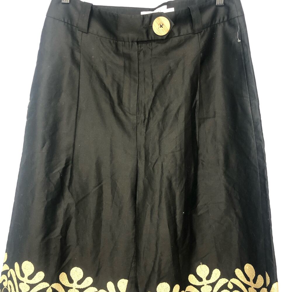 Anthropologie X Exquise Abstract Embroidered Wide-Leg Pants Size XL - Picture 3 of 11